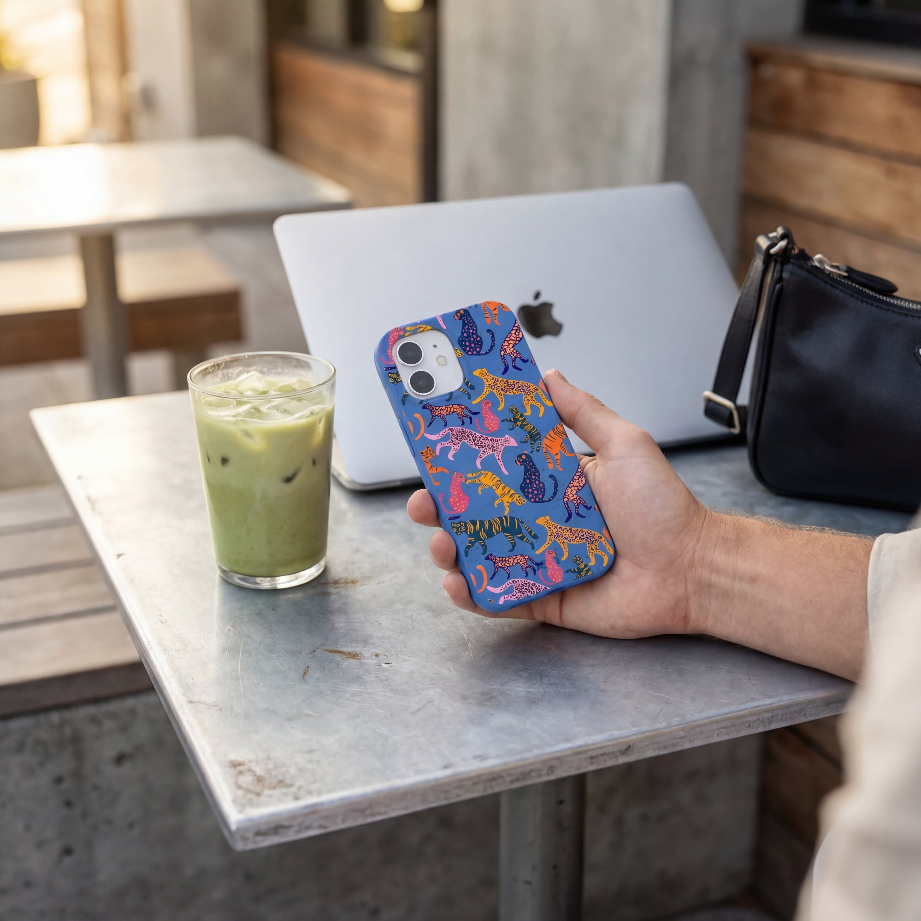 Electric Blue Jungle Cat iPhone 17 Pro Max Case