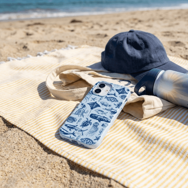 Powder Blue Marine Life iPhone 17 Pro Max Case