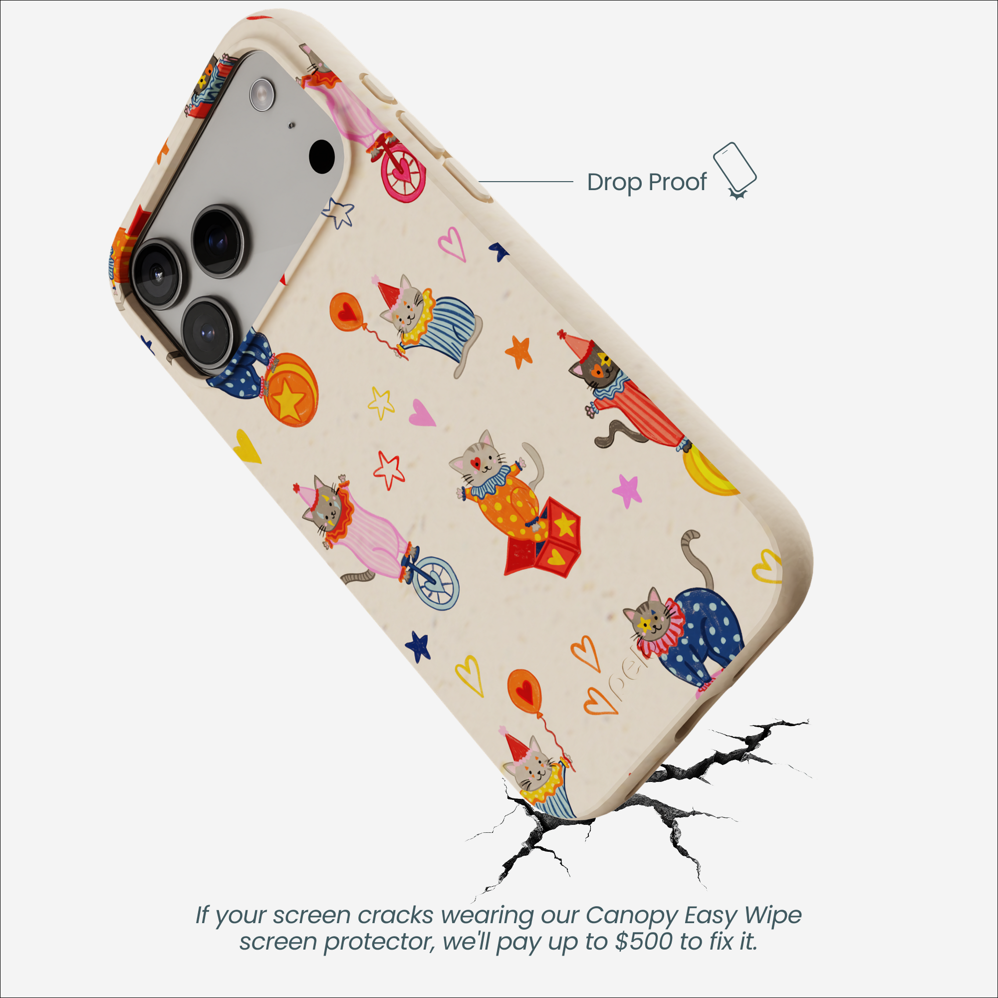 Seashell Cat Clowns iPhone 17 Pro Max Case