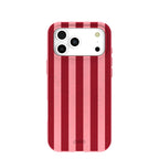Bubblegum Pink Cherry Stripes iPhone 17 Pro Max Case