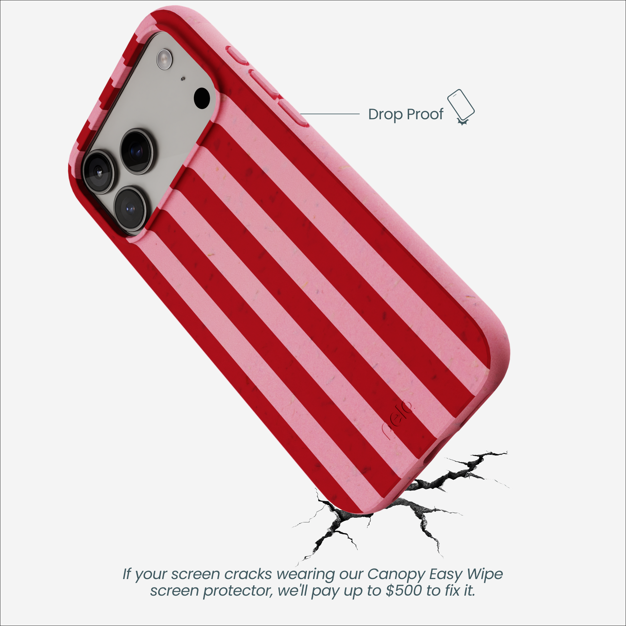 Bubblegum Pink Cherry Stripes iPhone 17 Pro Max Case