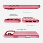 Bubblegum Pink Cherry Stripes iPhone 17 Pro Max Case