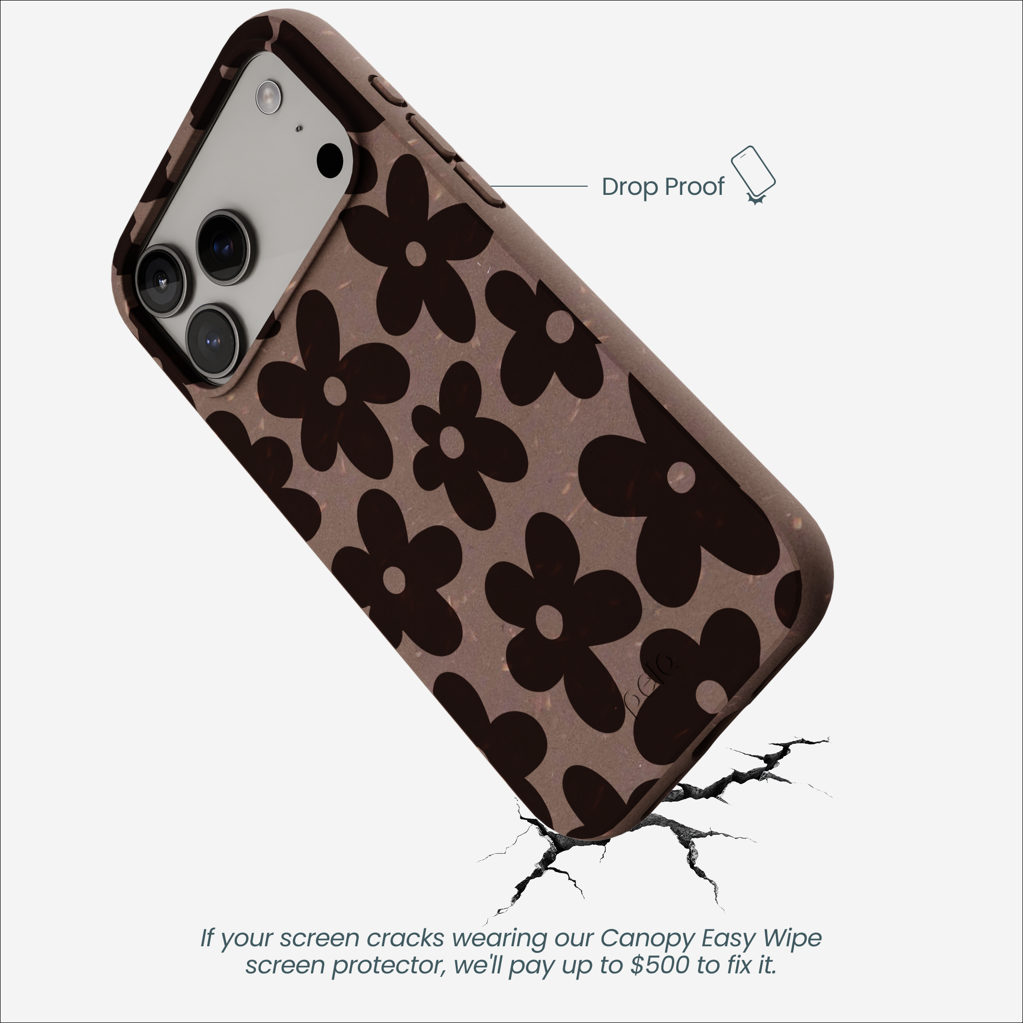 Chocolate Brown Earthy Blooms iPhone 17 Pro Max Case