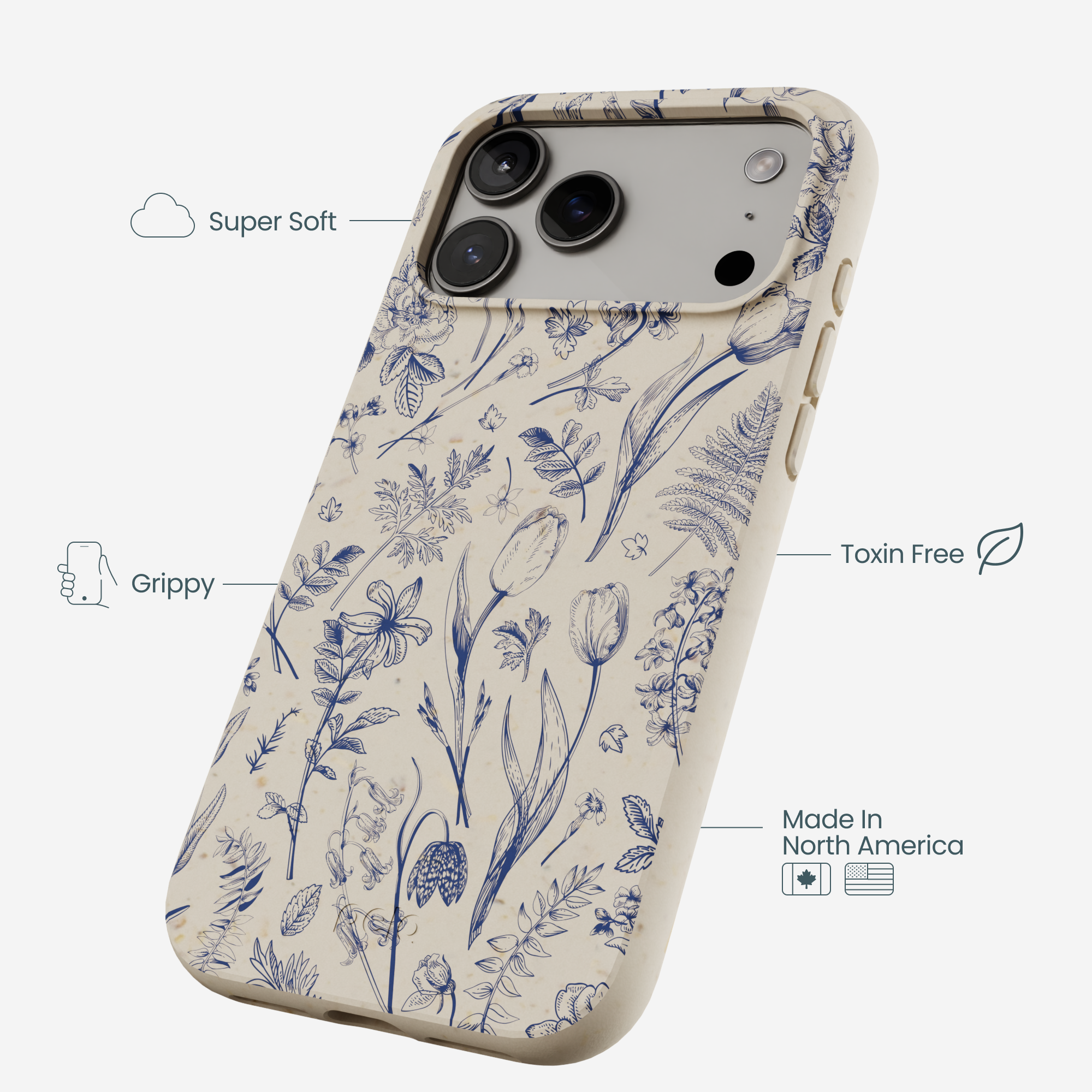 London Fog Indigo Bouquet iPhone 17 Pro Max Case