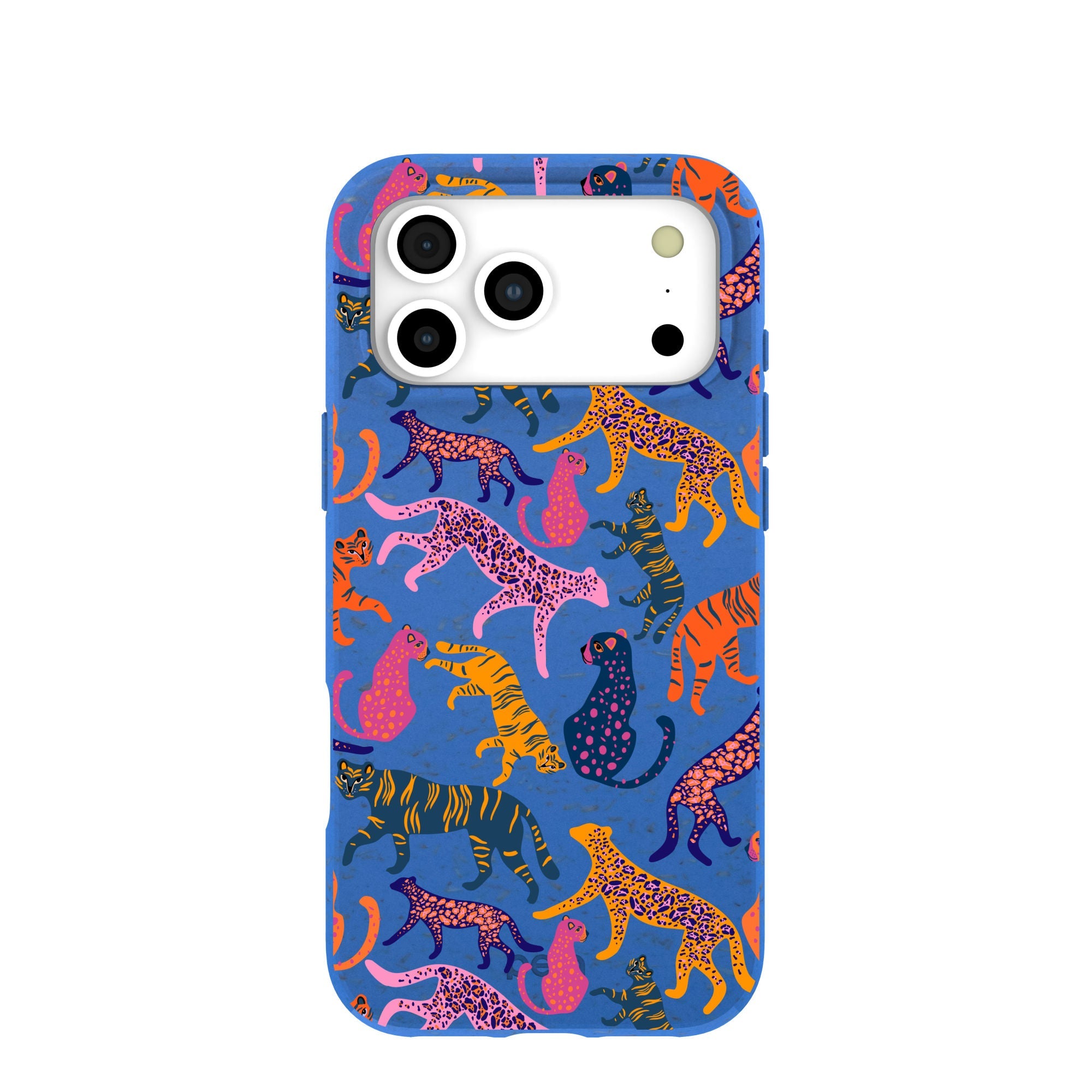 Electric Blue Jungle Cat iPhone 17 Pro Max Case