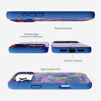 Electric Blue Jungle Cat iPhone 17 Pro Max Case