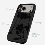 Black Shadow Petals iPhone 17 Pro Max Case
